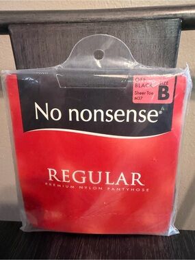 Vintage No Nonsense Off Black Pantyhose Size B NOS